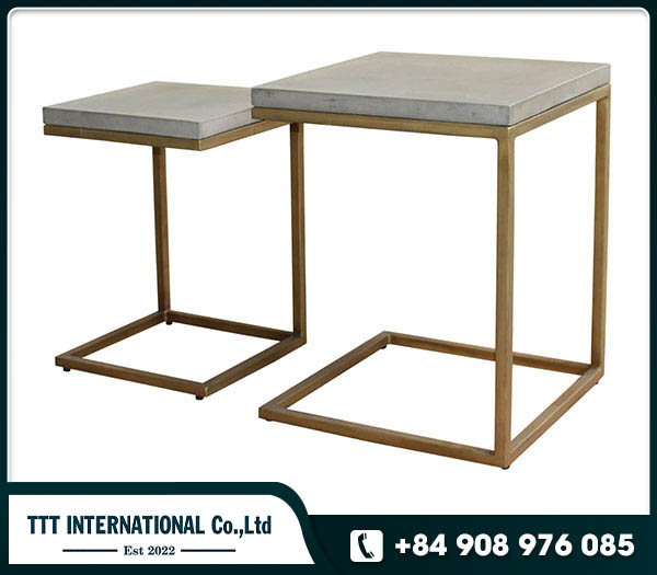 Cement and steel table
